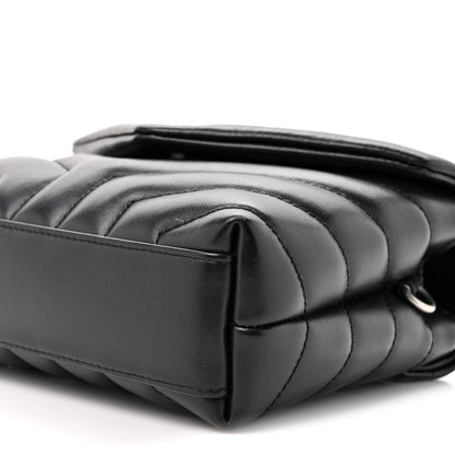Saint Laurent Calfskin Y Quilted Monogram Toy Loulou Crossbody Bag Black 10 of 14