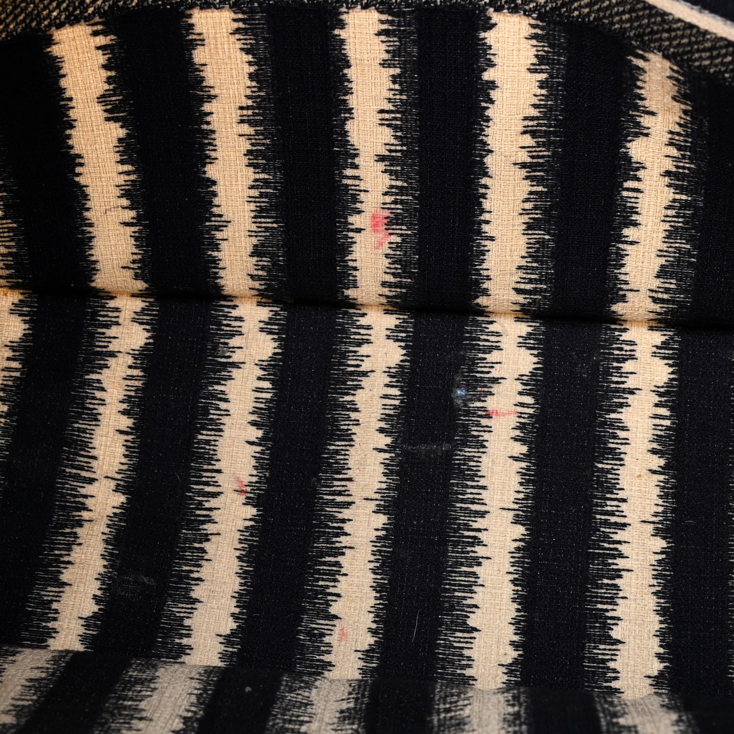 Christian Dior Canvas Embroidered Large Striped Book Tote Navy 9 of 11