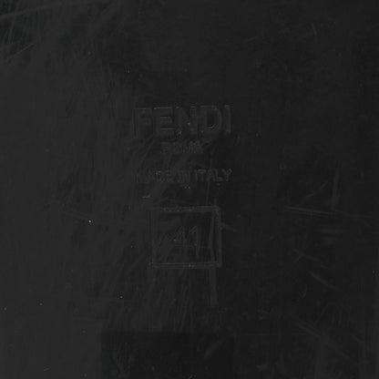 Fendi Satin FF Fendi Feel Slide Sandals 41 Tobacco Black 8 of 11