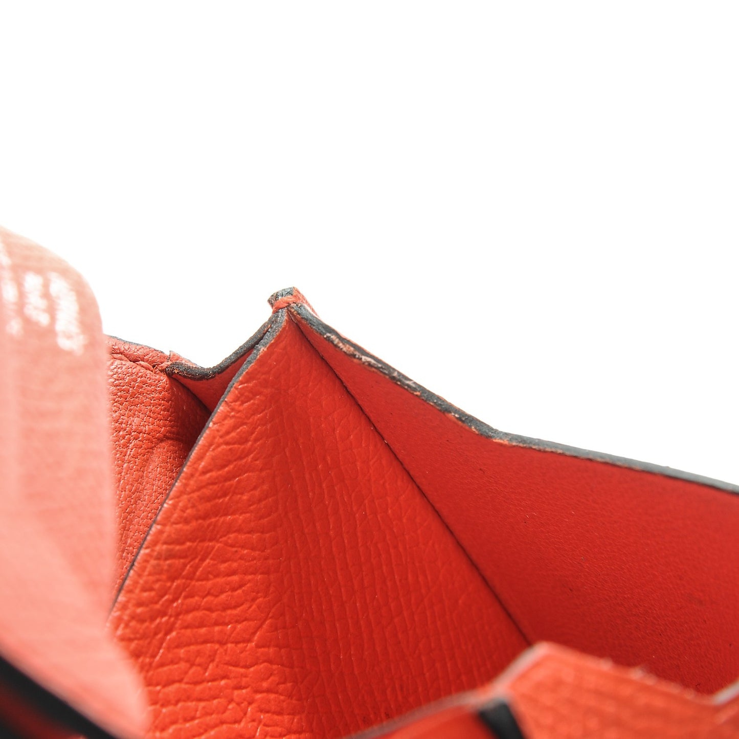 Epsom Bi-Color Bearn Card Holder Wallet Bleu Saphir Orange Poppy