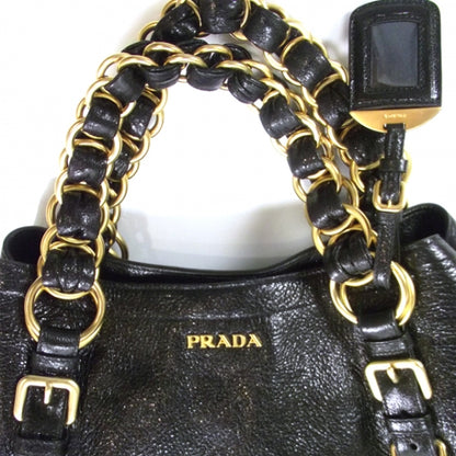 Prada Cervo Lux Chain Bag Black 9 of 14