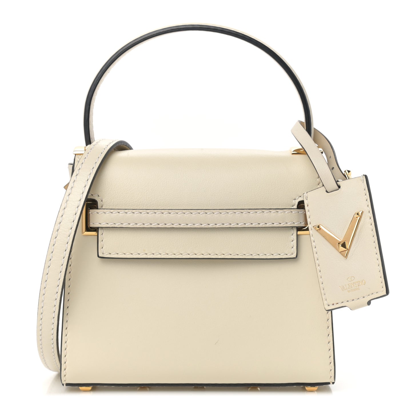 Vitello Micro My Rockstud Frame Bag Light Ivory