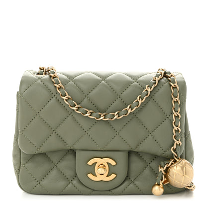 Chanel Lambskin Quilted Mini Pearl Crush Flap Green 1 of 10