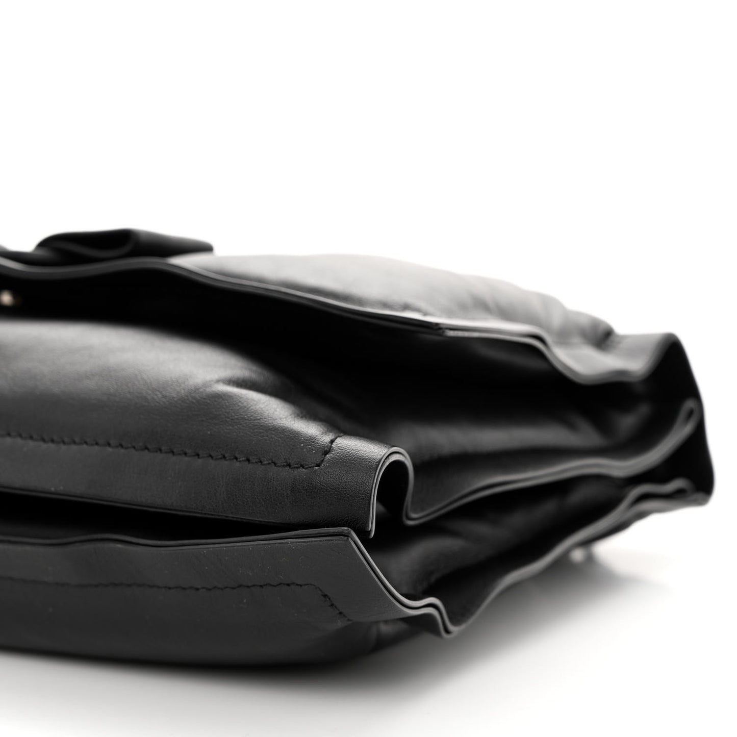 Calfskin Small Viva Bow Shoulder Bag Black