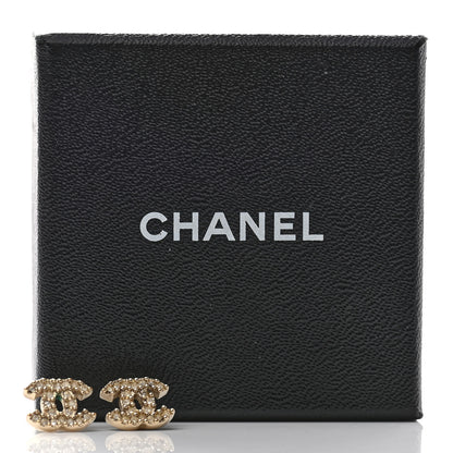 Chanel Crystal CC Earrings Gold 6 of 6