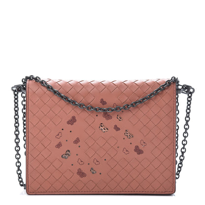 Bottega Veneta Nappa Ayers Intrecciato Butterfly Chain Wallet Corallo 1 of 11
