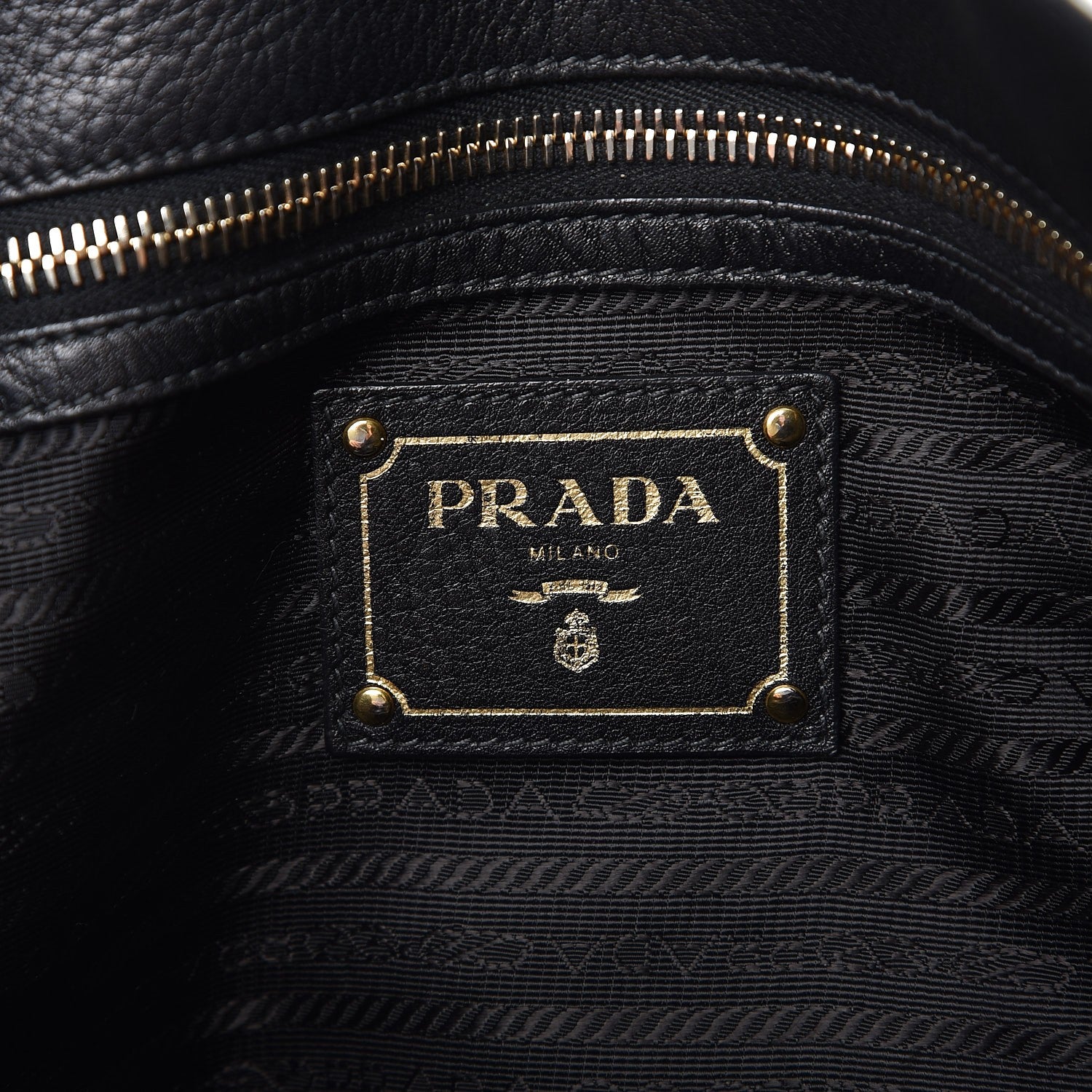 Prada Vitello Daino Tote Nero Black 7 of 13