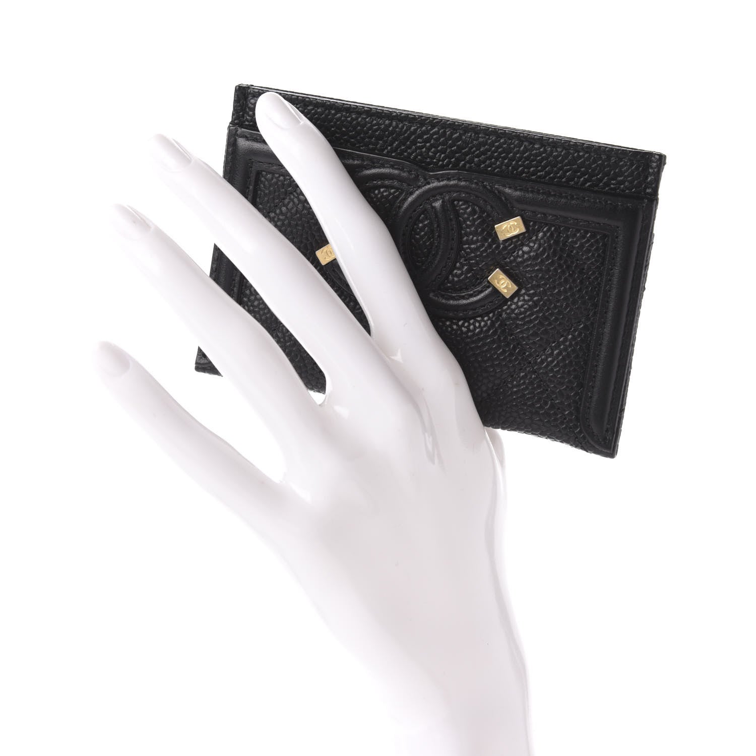 Chanel Caviar Quilted Filigree Card Holder Black 2 of 8