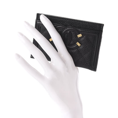 Chanel Caviar Quilted Filigree Card Holder Black 2 of 8