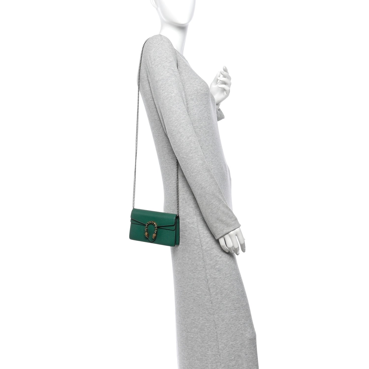Gucci Calfskin Super Mini Dionysus Shoulder Bag Emerald 2 of 10