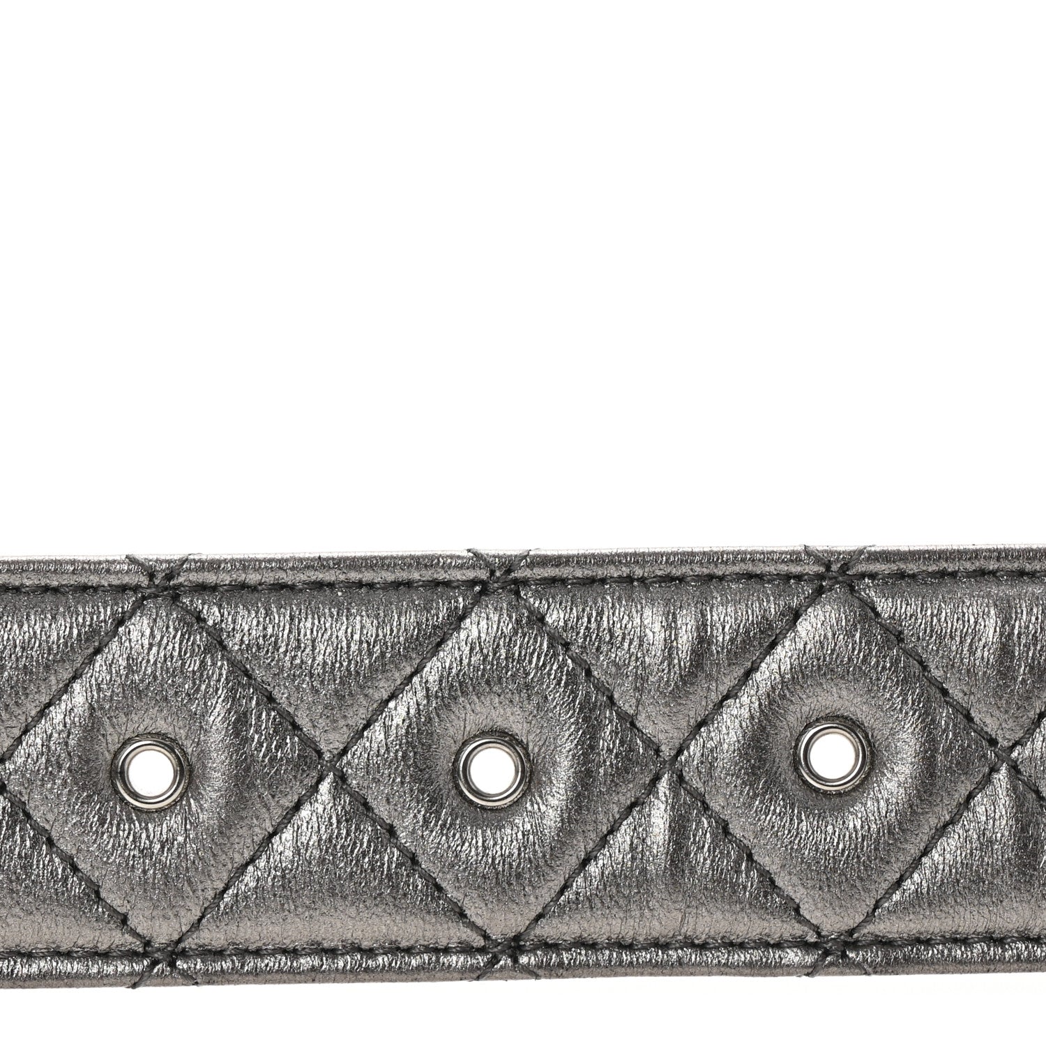Chanel Metallic Calfskin Quilted CC Chain Belt 95 38 Silver 3 of 6
