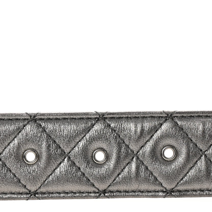 Chanel Metallic Calfskin Quilted CC Chain Belt 95 38 Silver 3 of 6