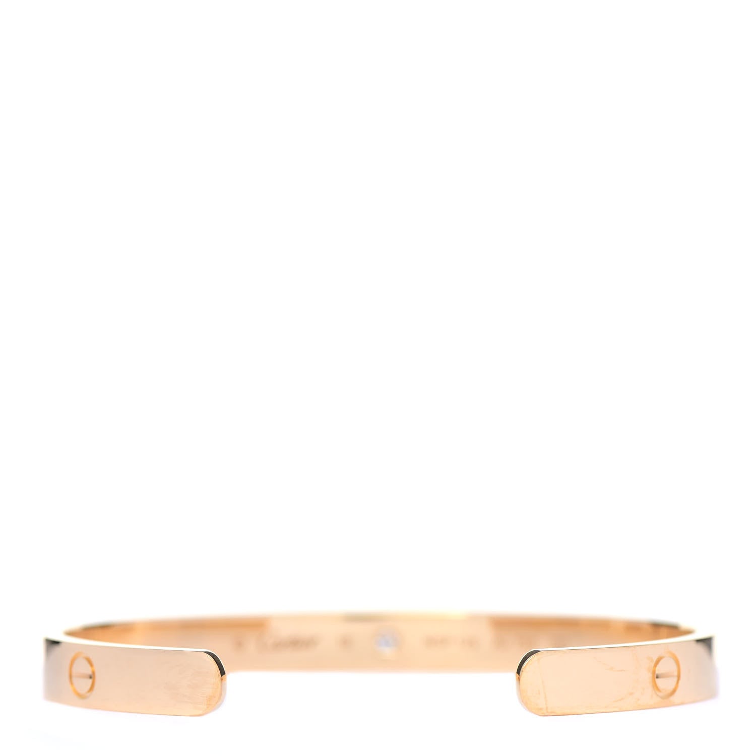 Cartier 18K Yellow Gold 1 Diamond LOVE Cuff Bracelet 18 3 of 6