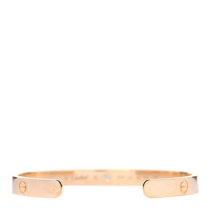 Cartier 18K Yellow Gold 1 Diamond LOVE Cuff Bracelet 18 3 of 6