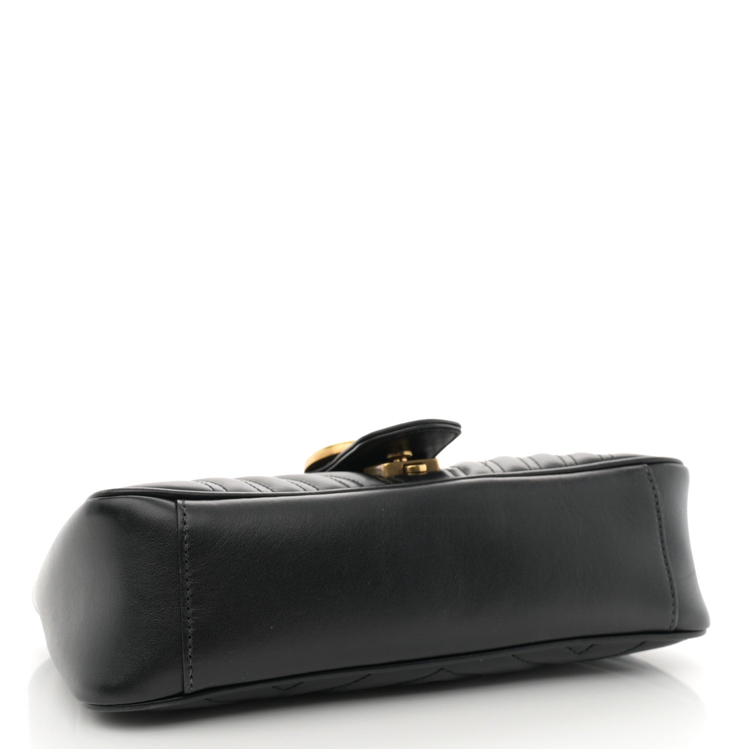 Gucci Calfskin Matelasse Small GG Marmont Shoulder Bag Black 4 of 13