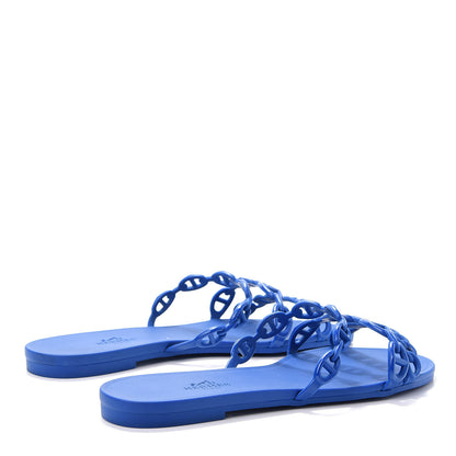 Hermes Rubber Chaine d'Ancre Rivage Sandals 37 Bleu Smalt 4 of 7