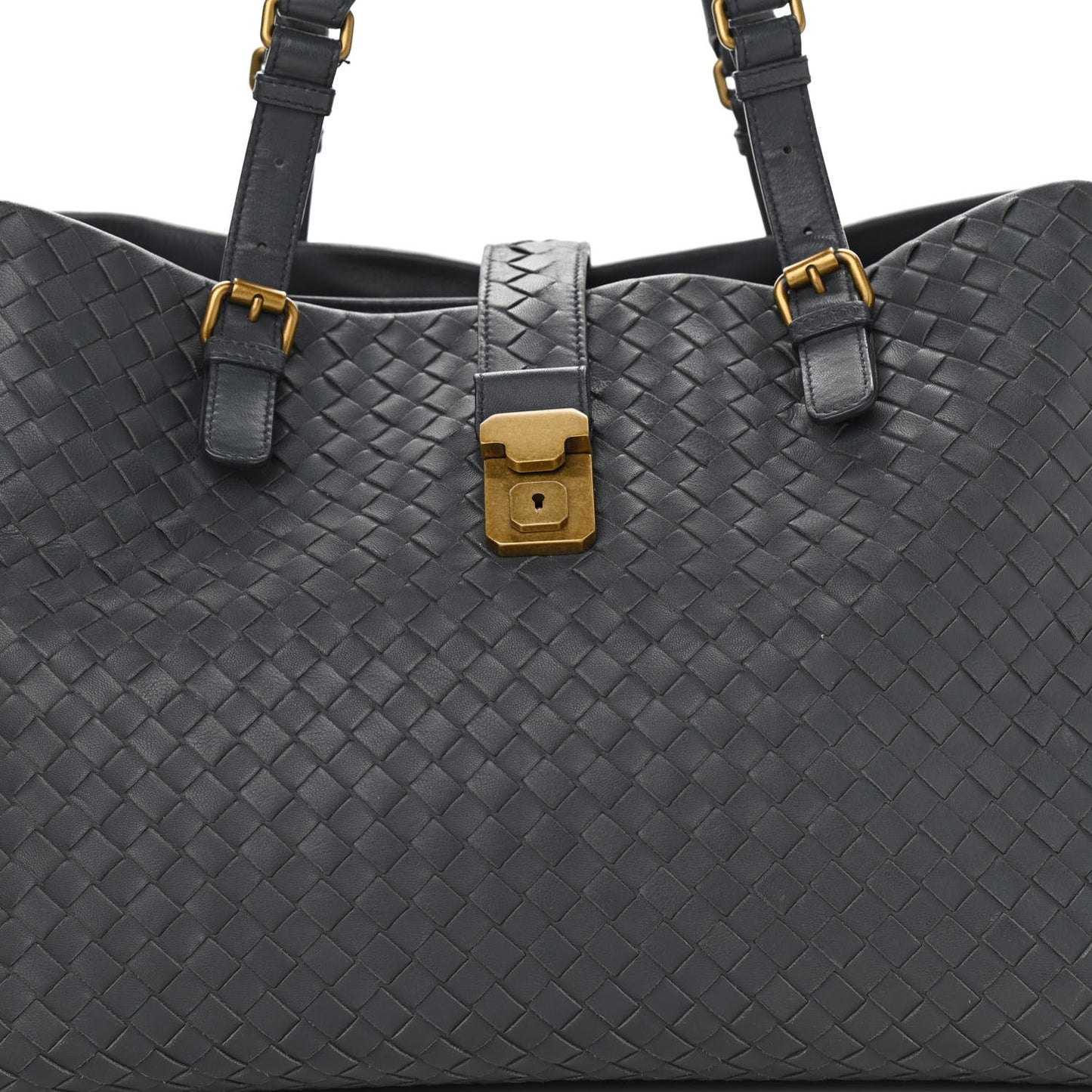Nappa Intrecciato Medium Roma Tote Grey
