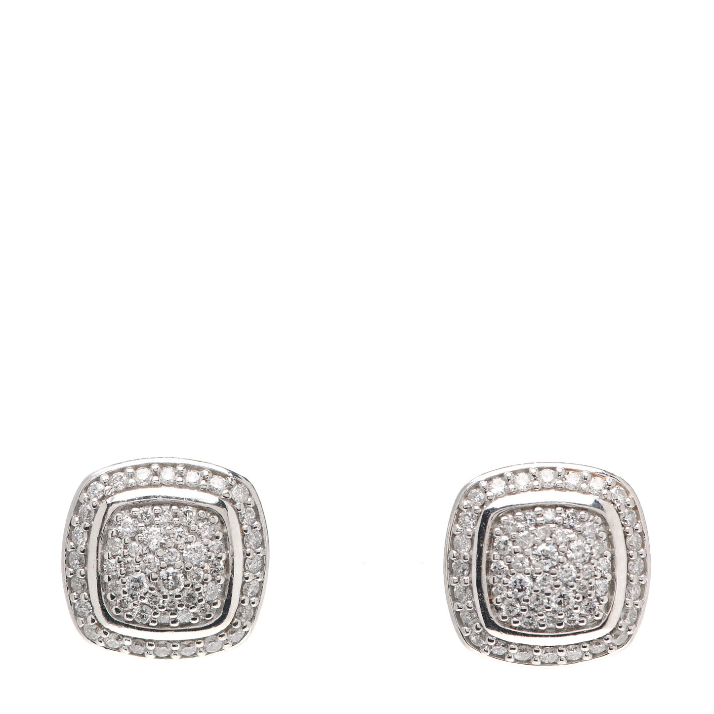 Sterling Silver Diamond 7mm Pave Albion Earrings