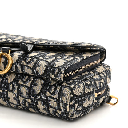 Christian Dior Oblique Double Saddle Pouch  Navy Blue 9 of 9