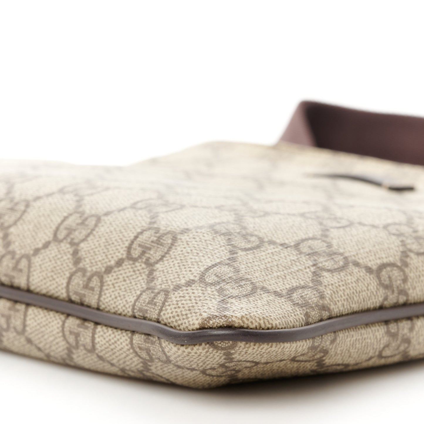 GG Supreme Monogram Small Flat Messenger Bag Dark Brown