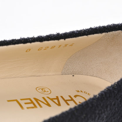 Chanel Tweed Crystal CC Ballerina Flats 37 Black 7 of 8