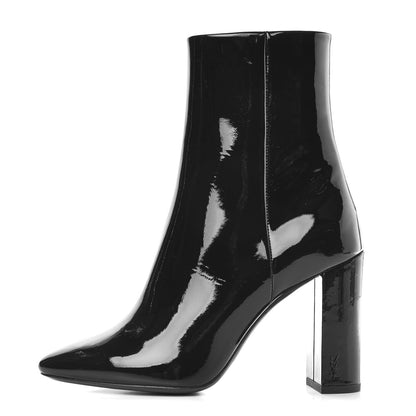 Saint Laurent Patent Ankle Boots 37 Black 1 of 9