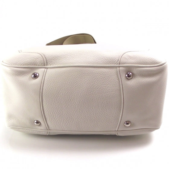 Vitello Daino Braided Tote Bianco