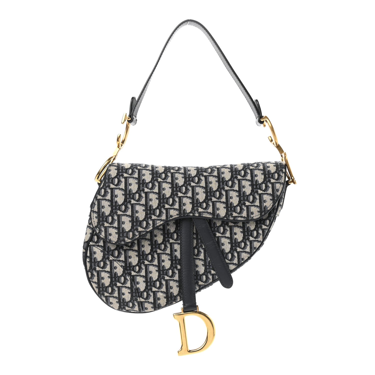 Christian Dior Oblique Saddle Bag Blue 1 of 10