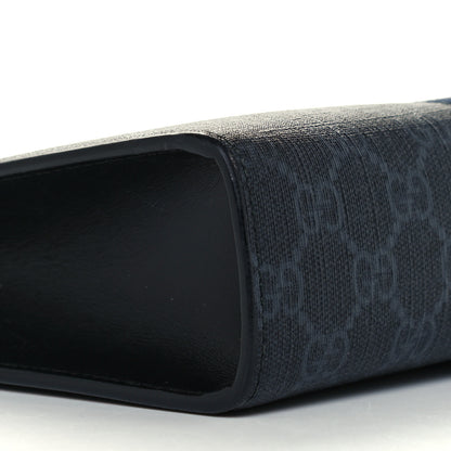 Gucci GG Supreme Monogram Selleria Calfskin Web New Web Cosmetic Case Black 8 of 9