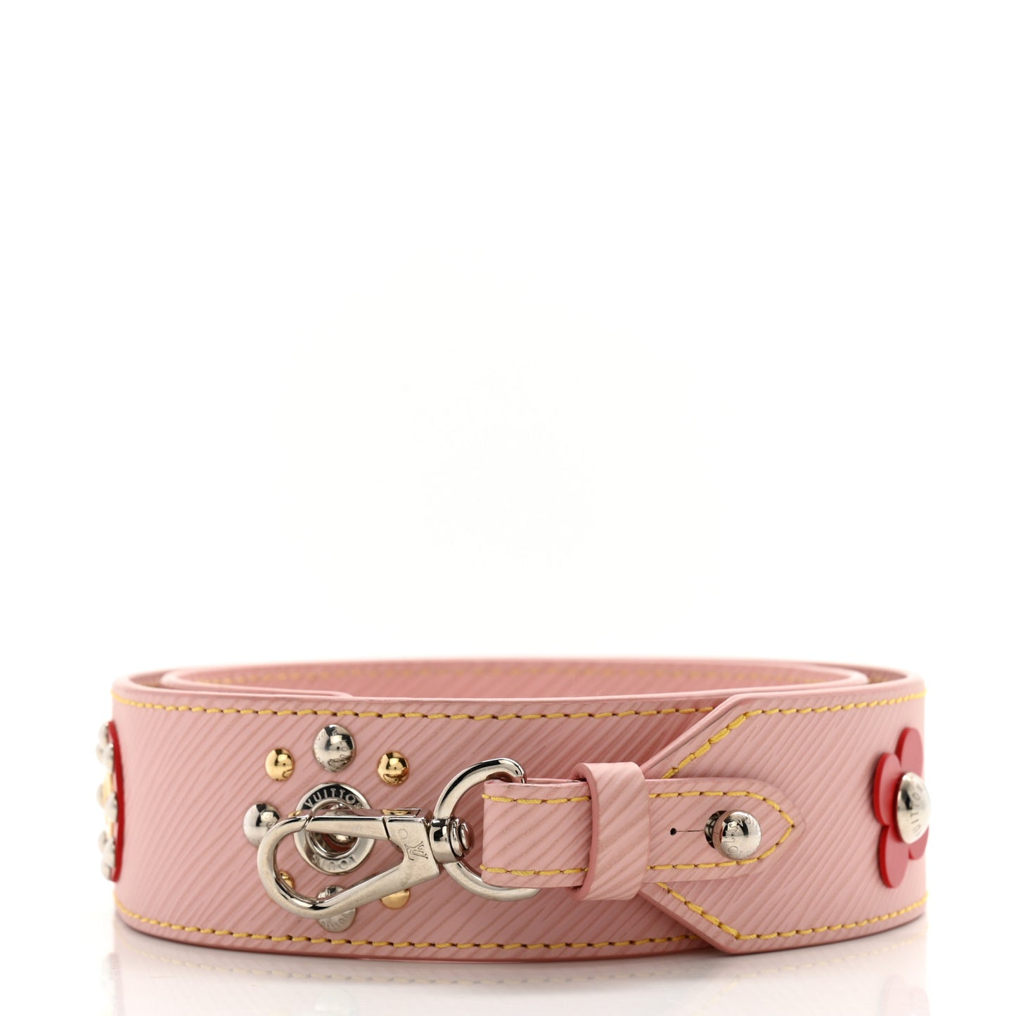 Epi Mechanical Flowers Bandouliere Shoulder Strap Rose Ballerine