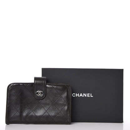 Chanel Lambskin Quilted Large Pocket Wallet Black 9 of 9