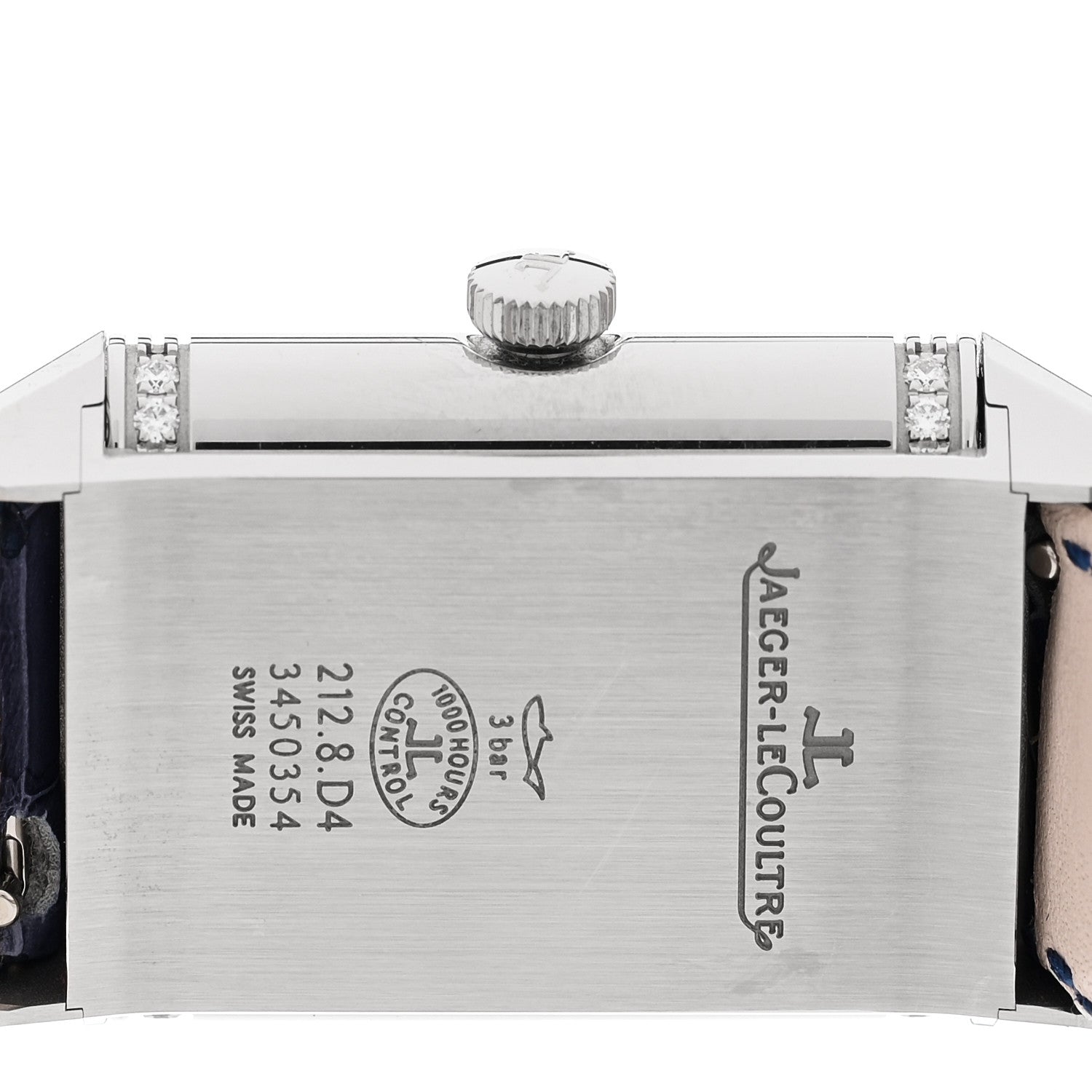 Jaeger-LeCoultre Stainless Steel Alligator Diamond 24mm Reverso Classic Duetto Manual Winding Watch Silver Q2588422 4 of 5