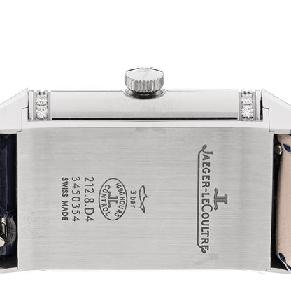 Jaeger-LeCoultre Stainless Steel Alligator Diamond 24mm Reverso Classic Duetto Manual Winding Watch Silver Q2588422 4 of 5