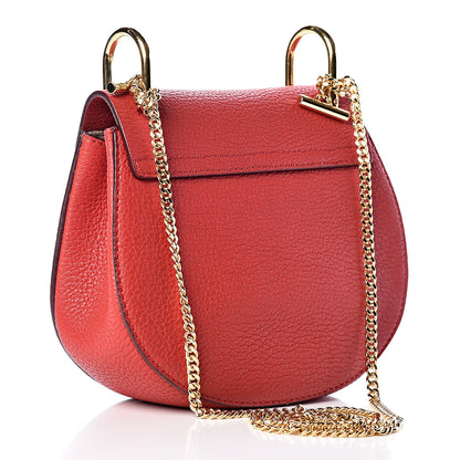 Chloe Grained Lambskin Mini Drew Shoulder Bag Plaid Red 3 of 9
