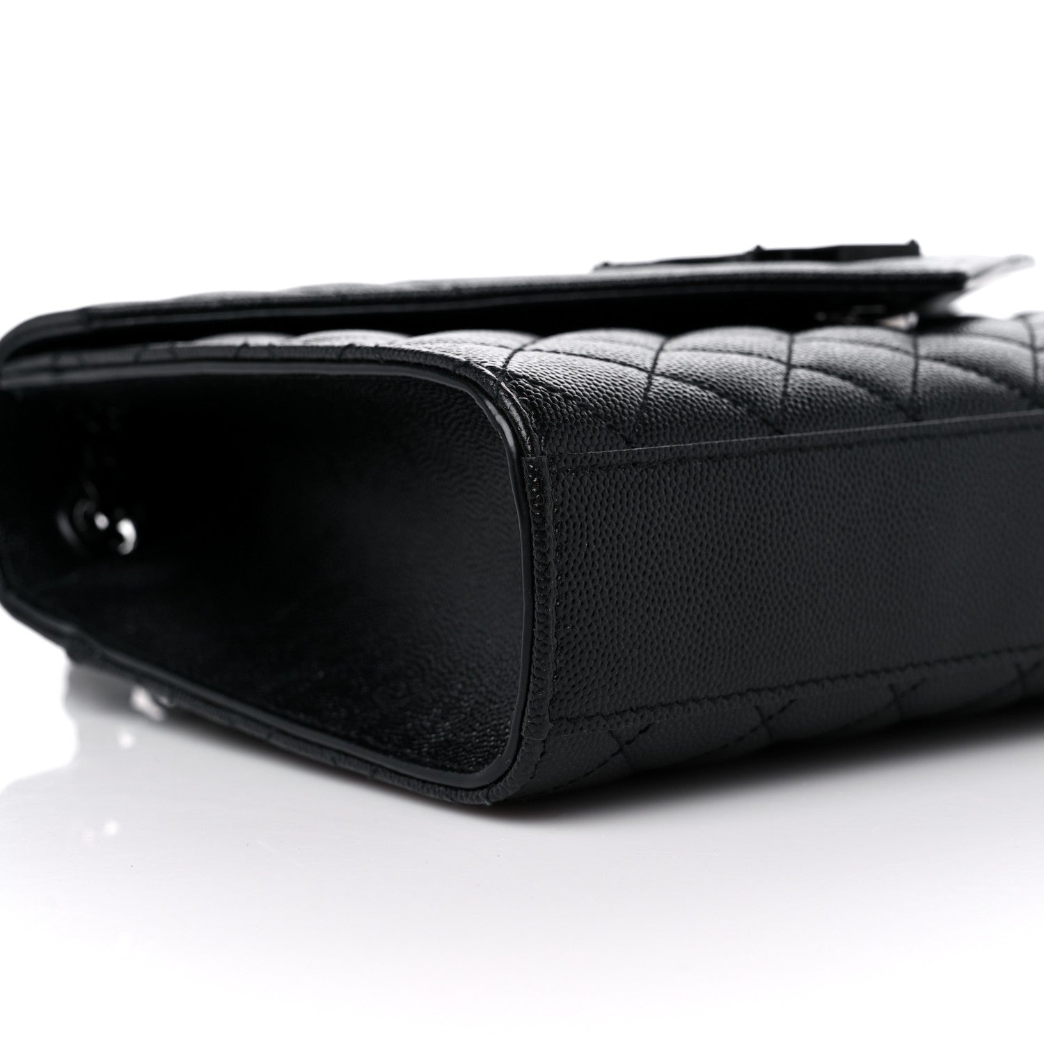 Saint Laurent Grain De Poudre Textured Mixed Matelasse Triquilt Medium Monogram Satchel Black 9 of 13