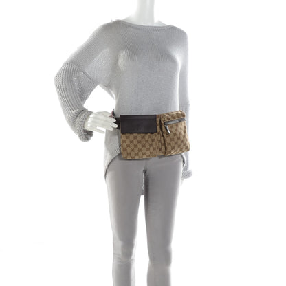 Gucci GG Monogram Double Pocket Belt Bag Dark Brown 2 of 7