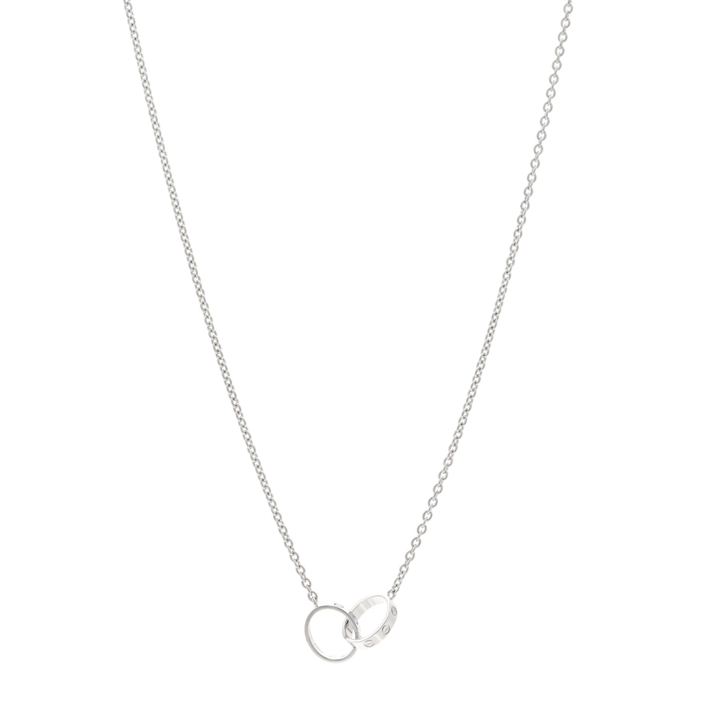 18K White Gold Interlocking LOVE Necklace