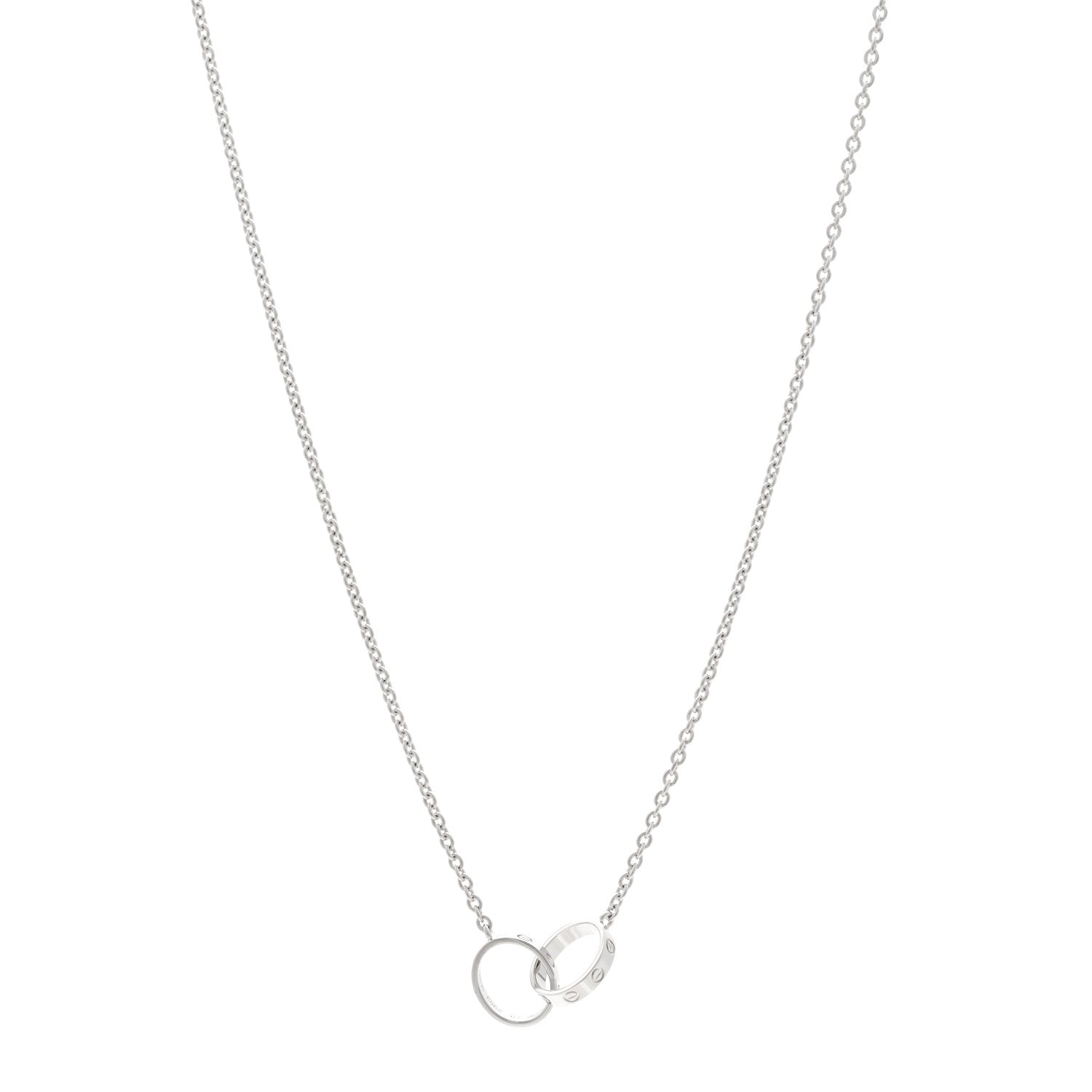 Cartier 18K White Gold Interlocking LOVE Necklace 1 of 5