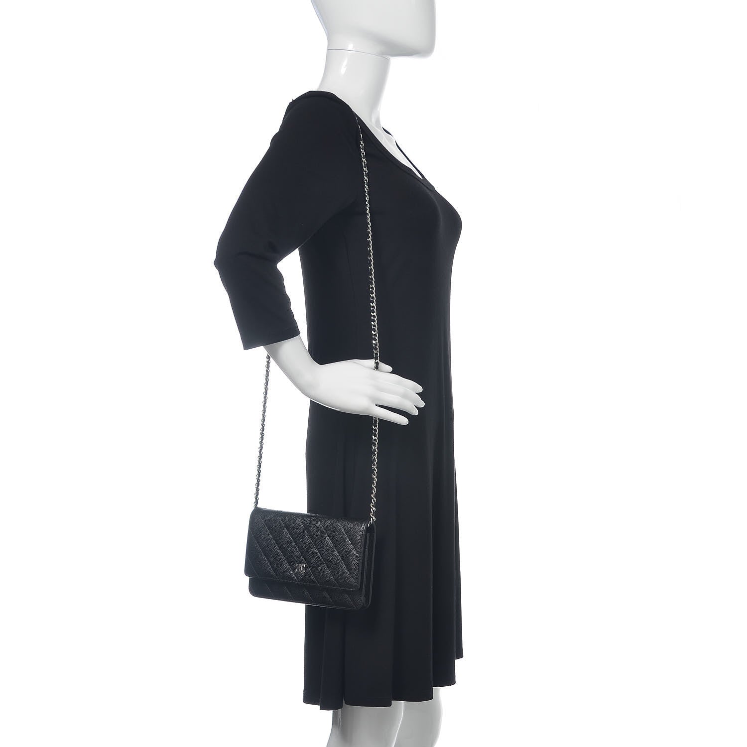 Chanel Caviar Quilted Wallet On Chain WOC Black 2 of 11