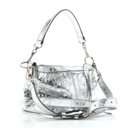 Balenciaga Metallized Agneau Arena Classic Hardware Mini Le City Moto Silver 2 of 11