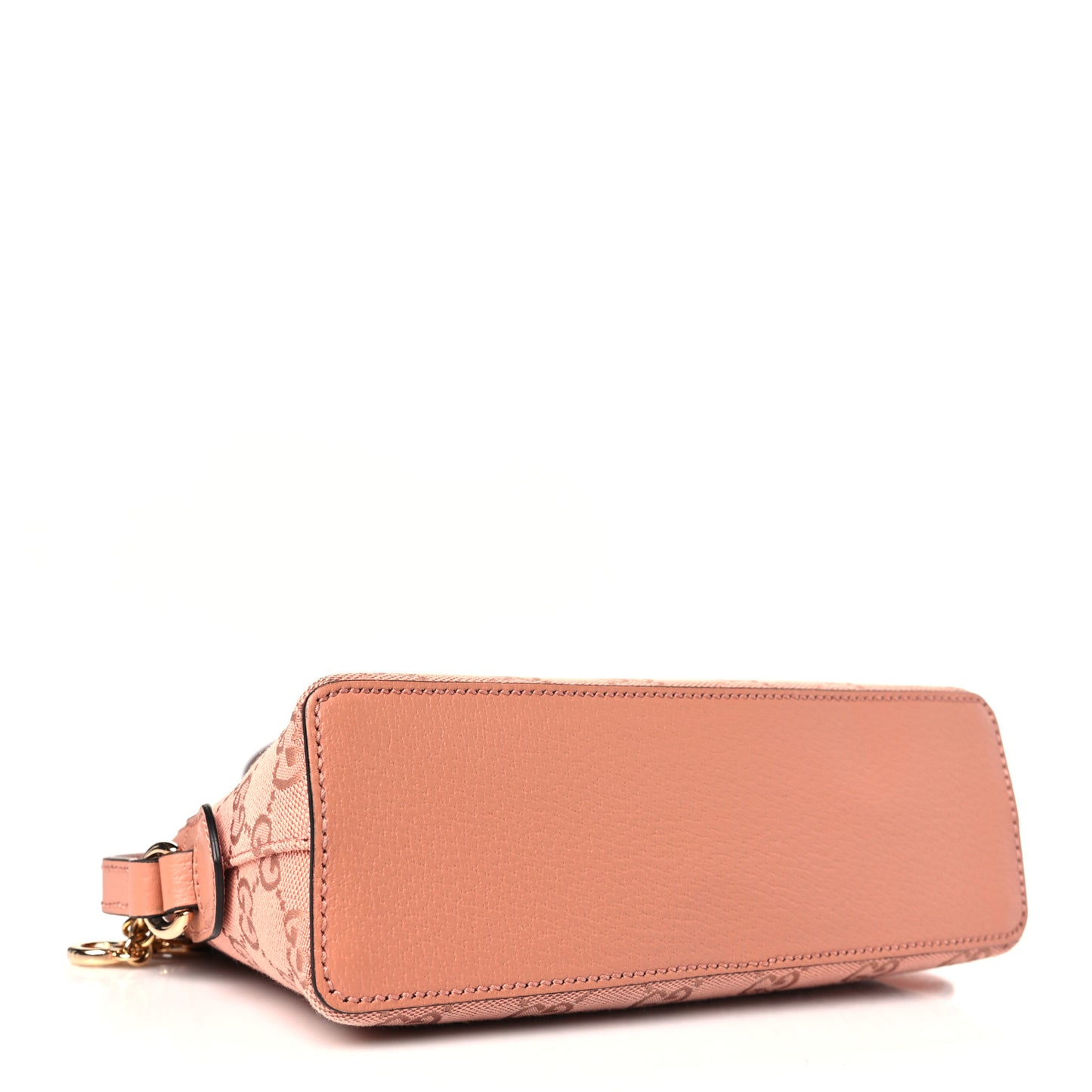 Monogram Textured Dollar Calfskin Small Ophidia Dome Shoulder Bag Cloche Rose Pink