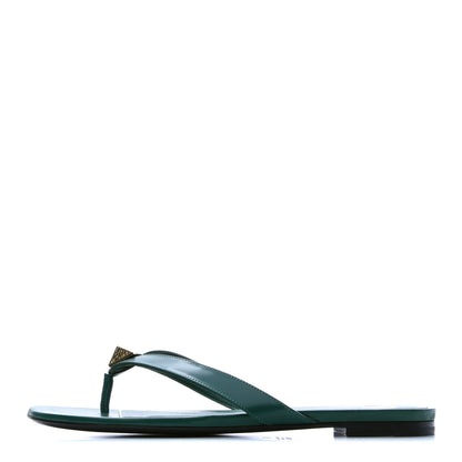 Valentino Garavani Calfskin Rockstud Thong Sandals 38 Green 1 of 10