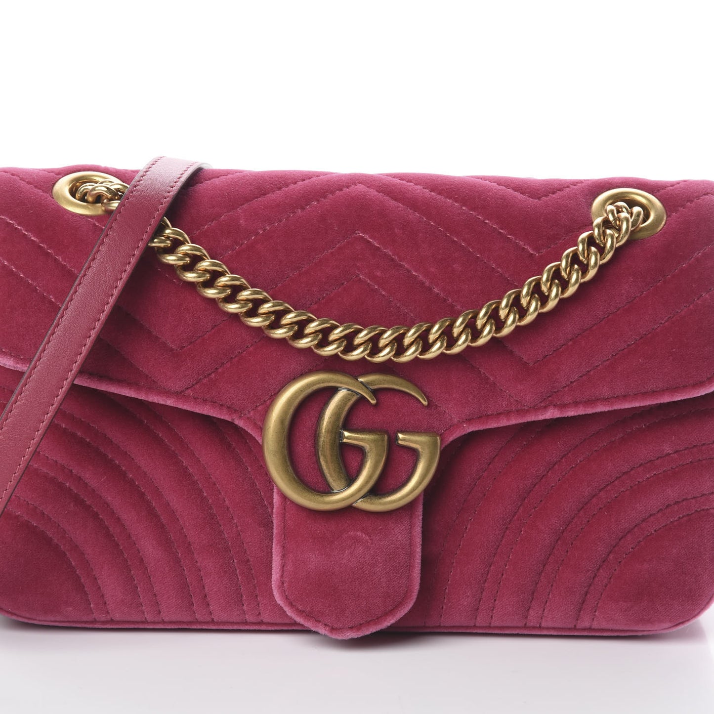 Velvet Matelasse Small GG Marmont Shoulder Bag Light Raspberry Rose