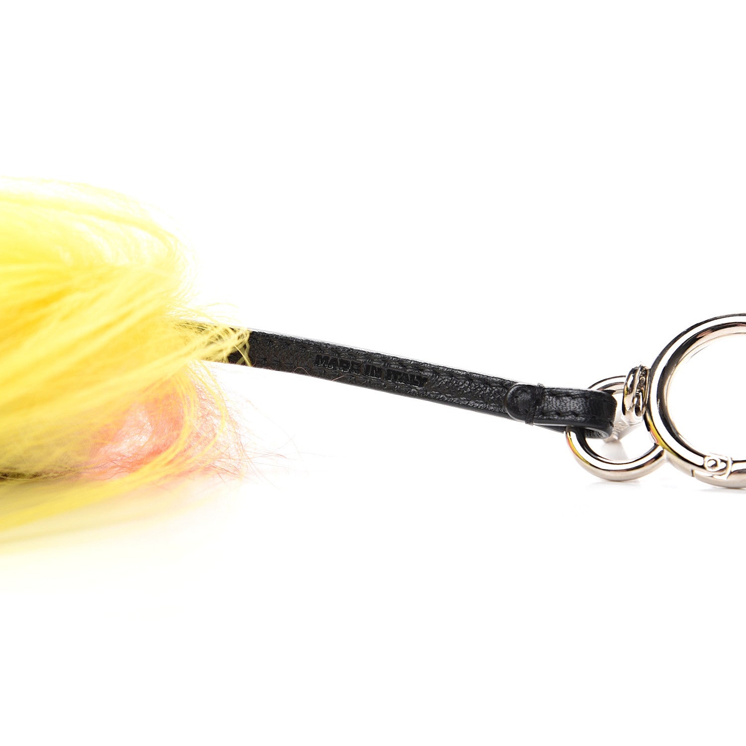 Fendi Fox Mink Goat Fur Mini Karlito Bag Charm White Black Flamingo 4 of 6