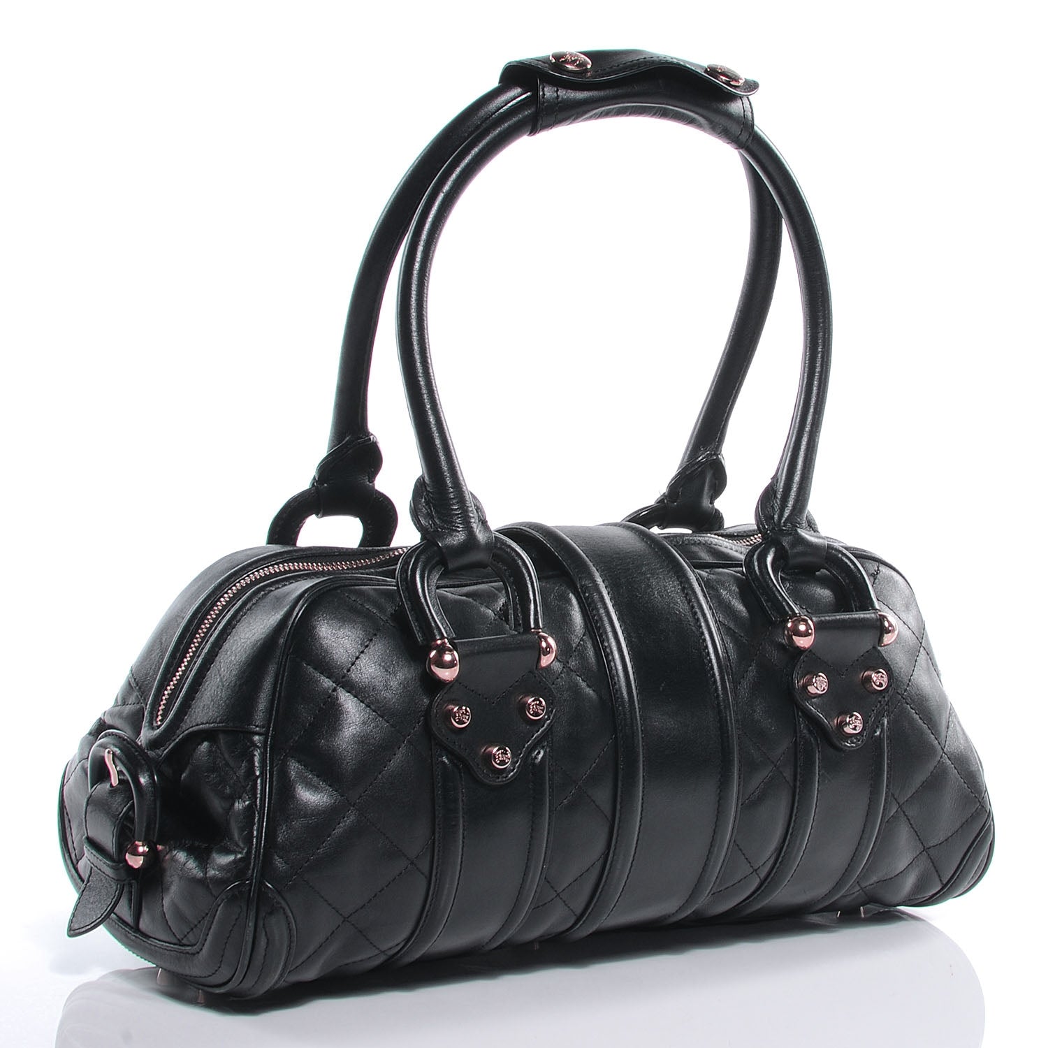 Burberry Calfskin Quilted Manor Satchel Black 3 of 8