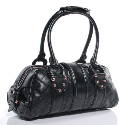 Burberry Calfskin Quilted Manor Satchel Black 3 of 8