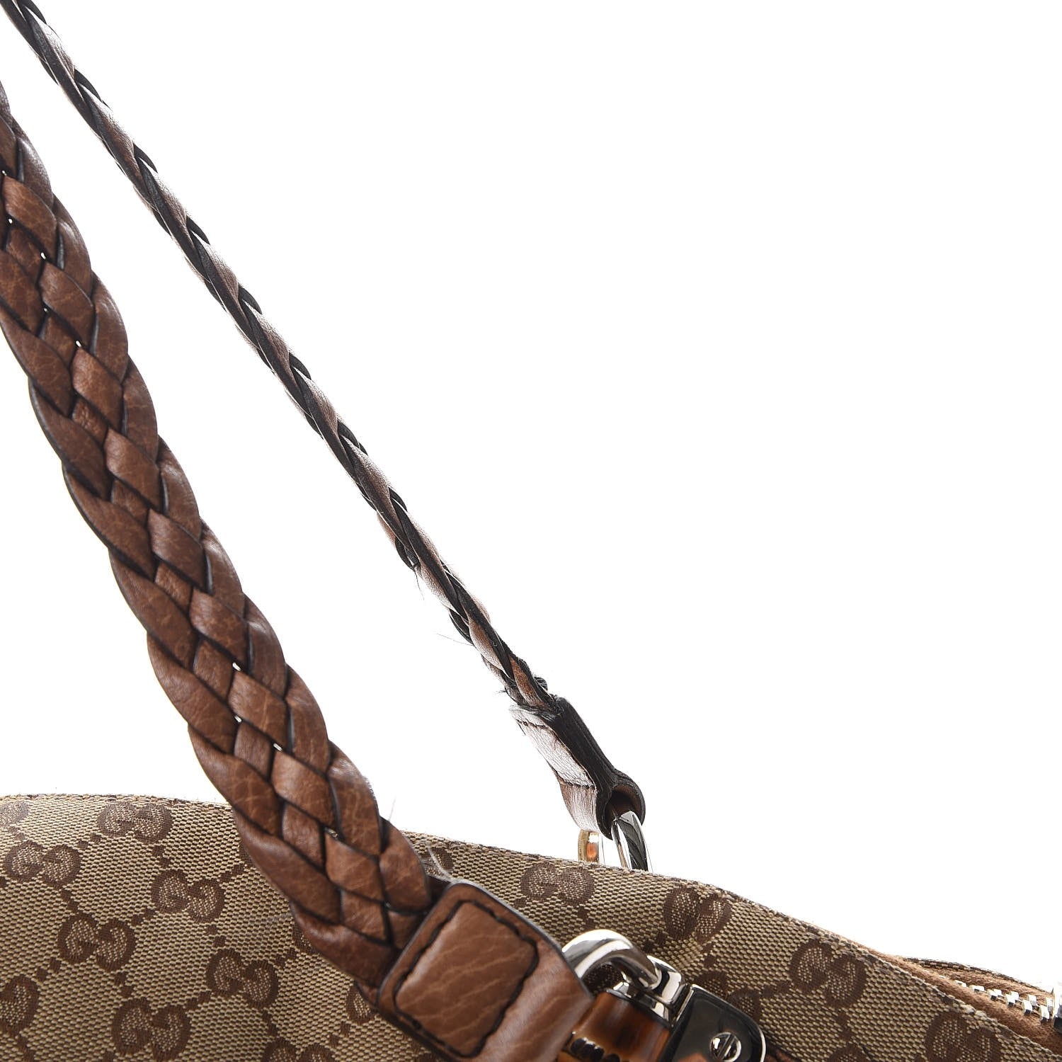 Gucci Monogram Large Bamboo Bar Tassel Shoulder Bag Brown 12 of 18