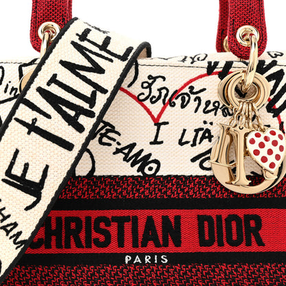 Christian Dior Canvas Medium DiorAmour Graffiti Lady D-Lite Latte 8 of 10