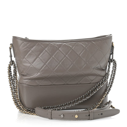 Chanel Aged Calfskin Quilted Medium Gabrielle Hobo Grey 3 of 9