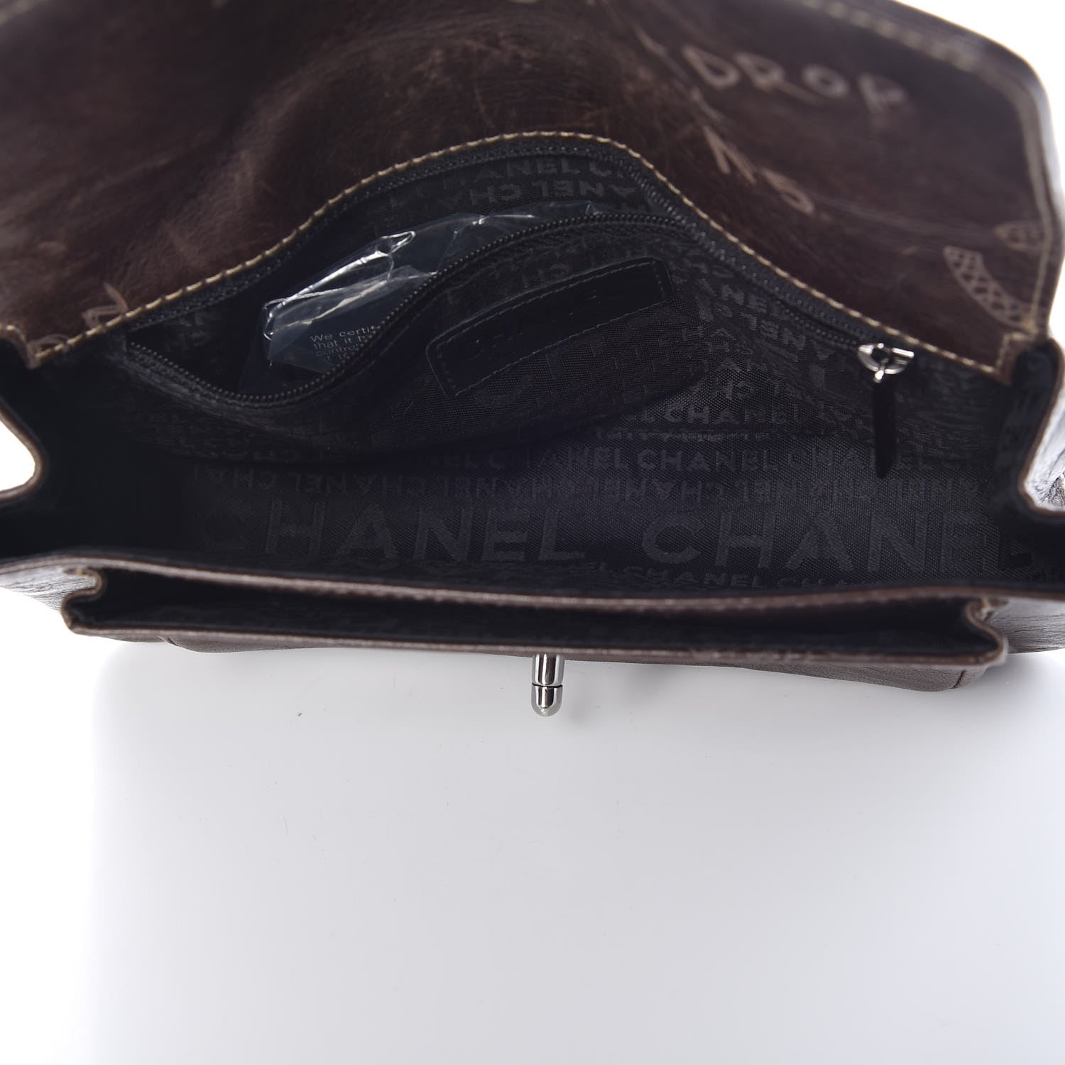 Chanel Calfskin Graffiti Flap Brown 7 of 9